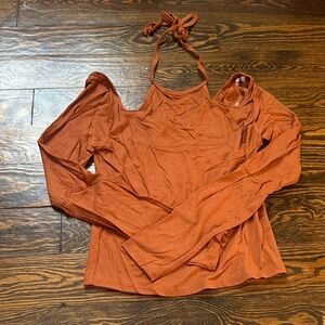 Chic Rust Halter Blouse